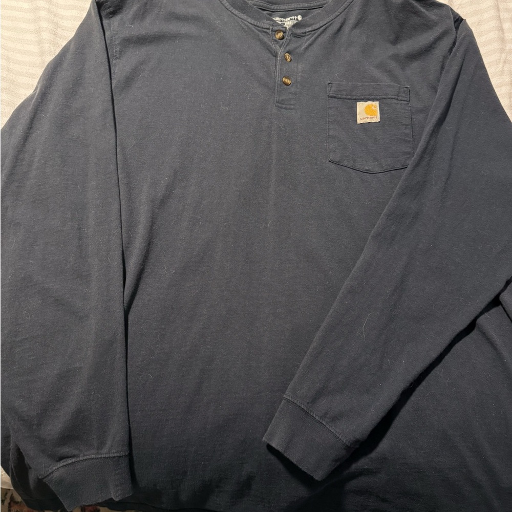 Carhartt Men's Navy Long Sleeve Shirt